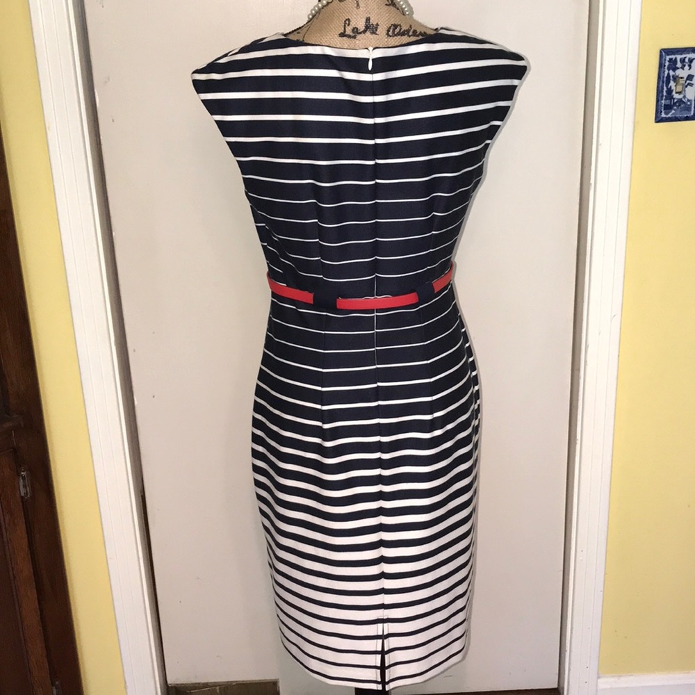 Navy and white stretch dress. - Picture 2 of 5